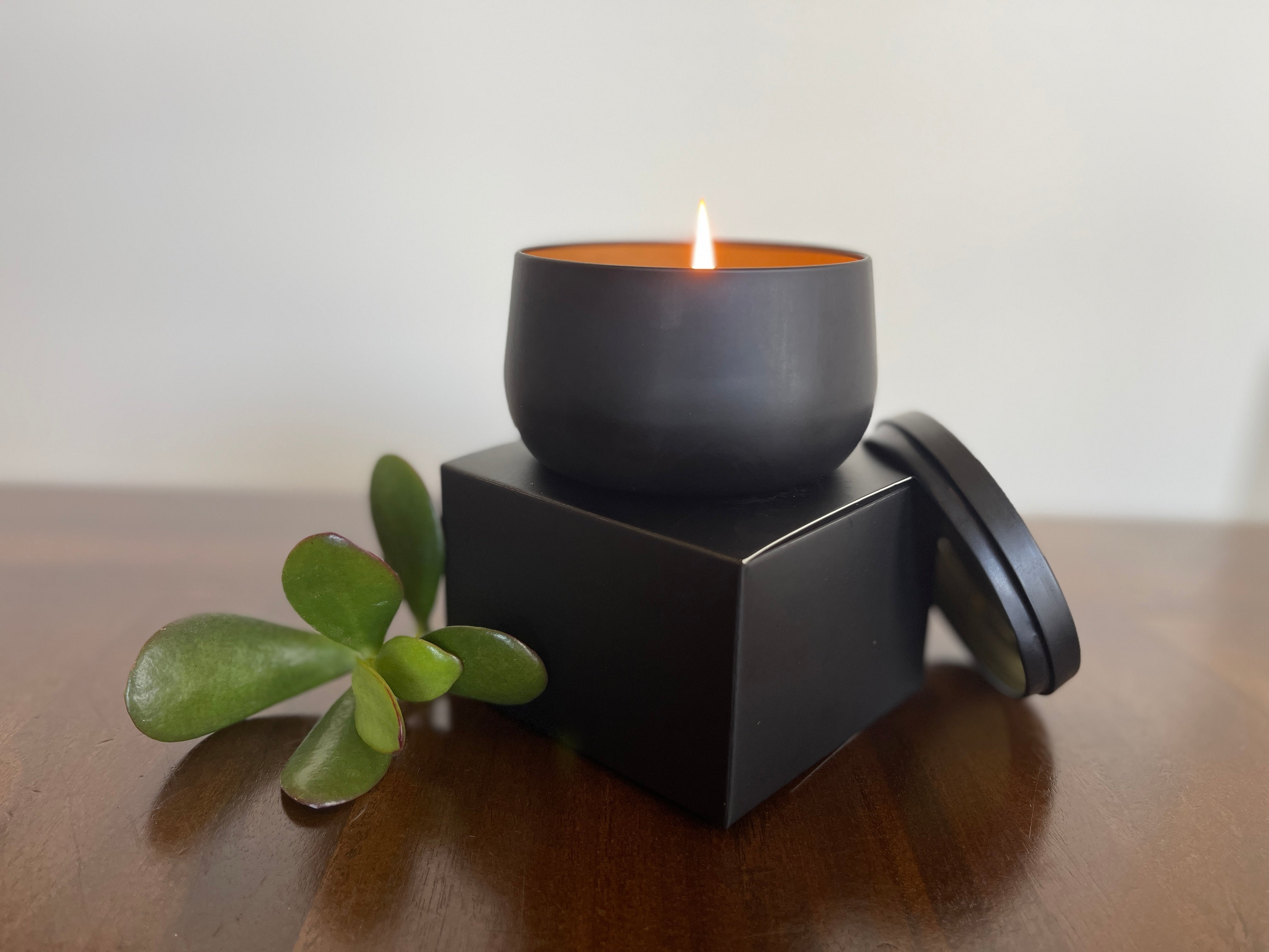 Black Tin Candle Sample